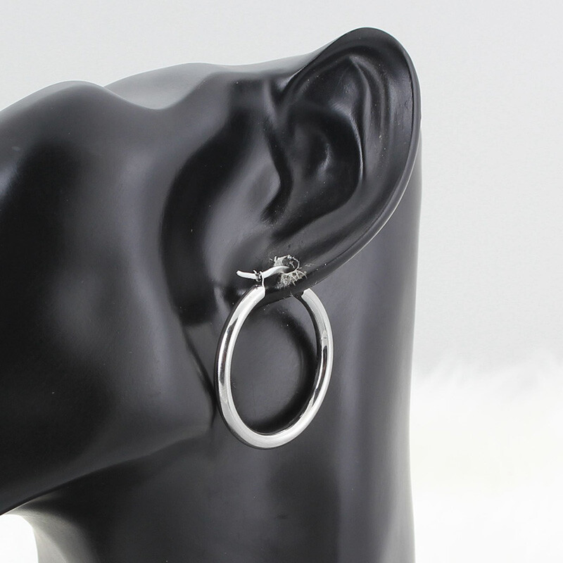 Wholesale Lot 12 Pair Stainless Steel Women Mixed Silver Gold Rose Hoop Earrings Silver - фотография #10