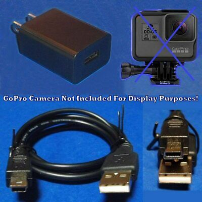 Power Supply Wall Charger + Mini USB B Cable For GoPro Hero 1 2 3 4 Video Camera Interk Model: 251242