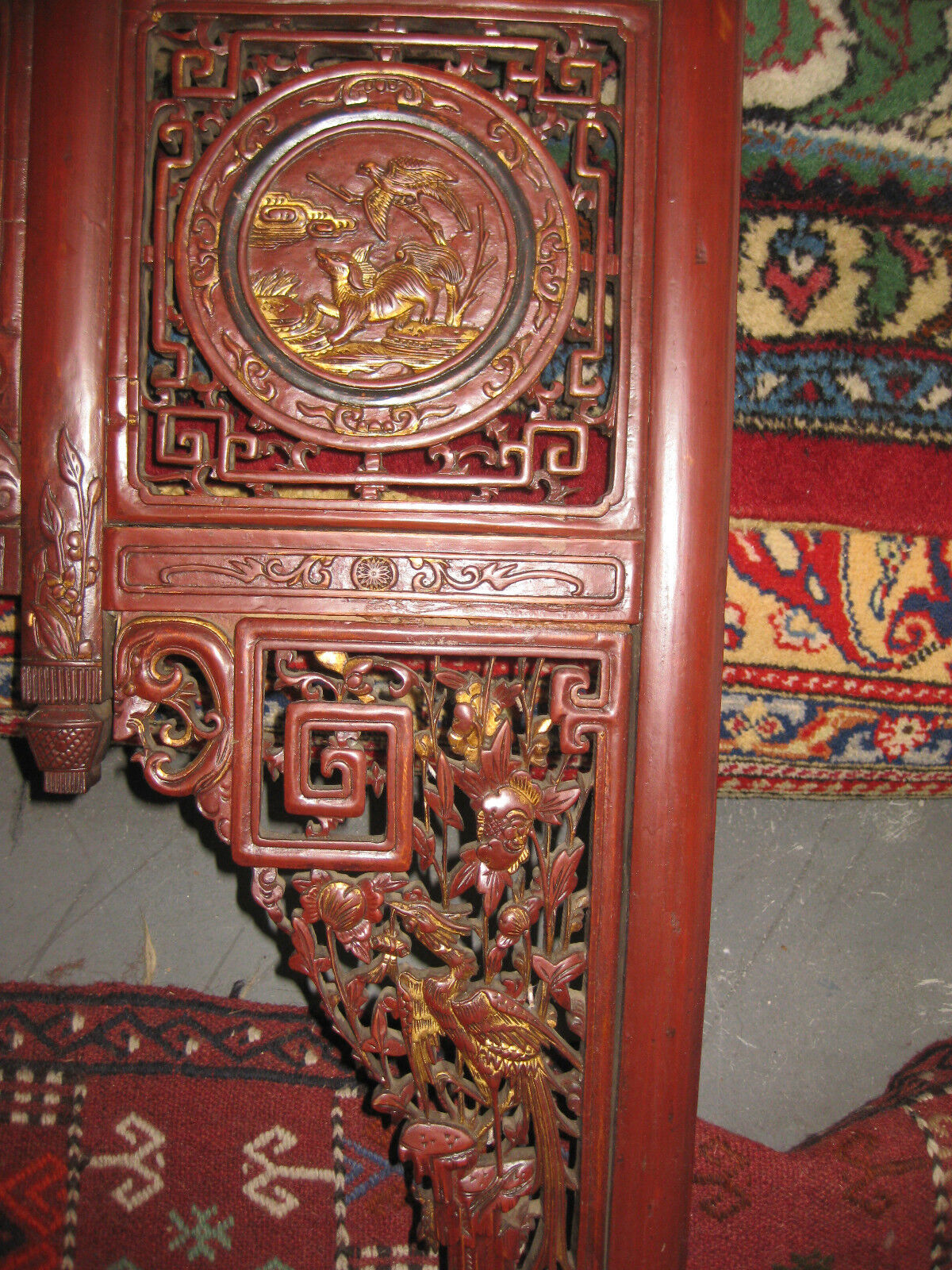 Chinese antique carved wood canope of opium or wedding  bed, Qing dynasty Без бренда - фотография #10