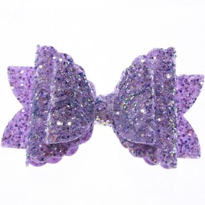 10PCS 8CM Newborn Glitter Leather Hair Bow With Fully Covered NO CLIPS Unbranded - фотография #9