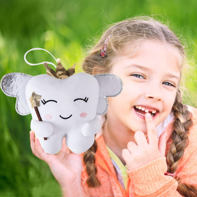 Tooth Fairy Pillow with Shiny Wings Embroidered Tooth Fairy Doll with Pocket Cry Does not apply - фотография #7
