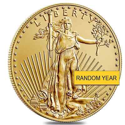 1 oz Gold American Eagle $50 Coin BU (Random Year) Без бренда