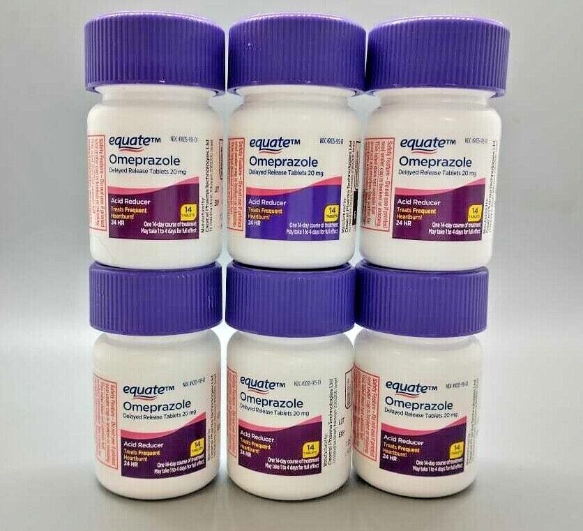 Equate Omeprazole 20mg Delayed Release Acid Reducer 14 Tabs 6PK Exp 10/23+ EQUATE N/A