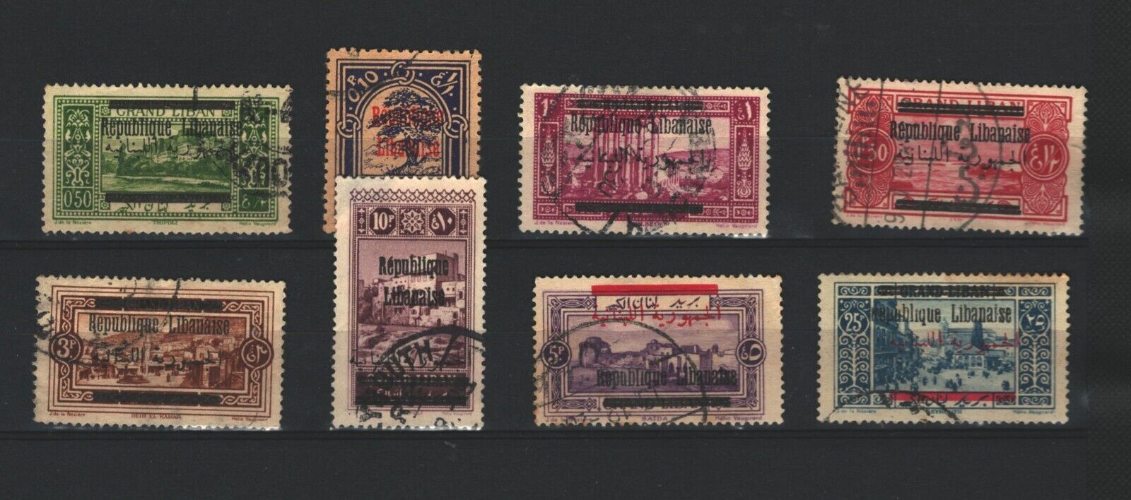 Liban  French colonies Postal USED Set of  Overprinted STAMPS LOT ( Leb 58) Без бренда