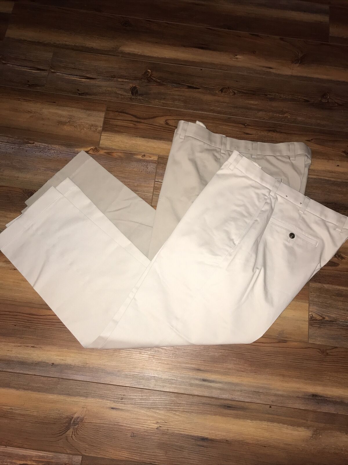 Mens Brooks Brothers Style Clark Lot of 2 Lt  Advantage Chino Flat Front 37 x 30 Brooks Brothers