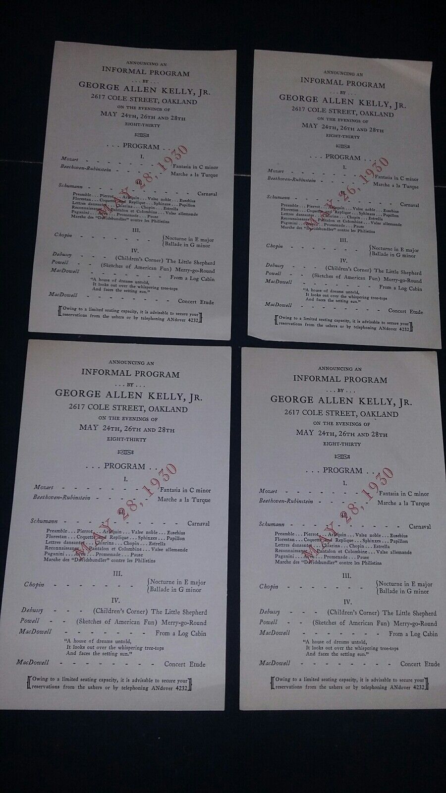 Old Piano Recital Programs, 1930, George Allen Kelly, Jr & John Soininen, singer Без бренда - фотография #7