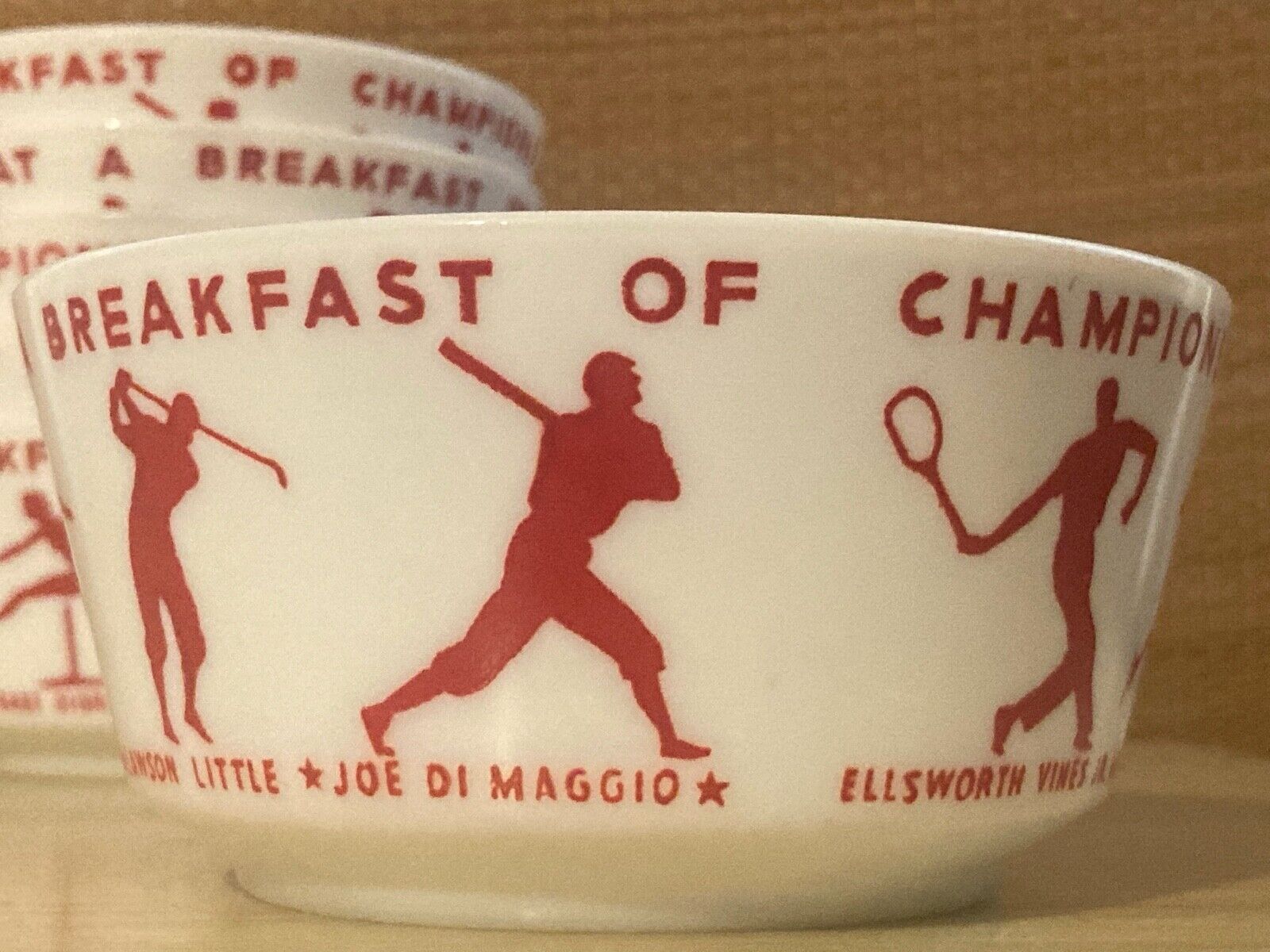 Vintage 1937 Wheaties Breakfast of Champions Milk Glass Premium Cereal Bowl  Wheaties