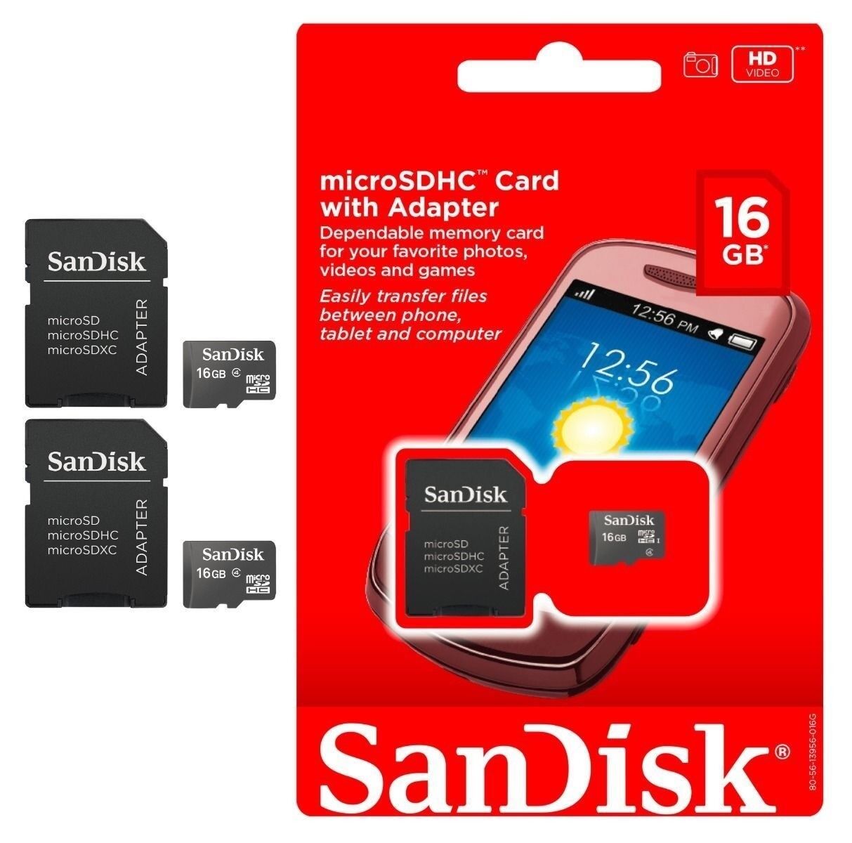 NEW SANDISK 16GB MicroSD Micro SD SDHC TF FLASH MEMORY CARD ADAPTER LOT 2 SanDisk sdsdq-016