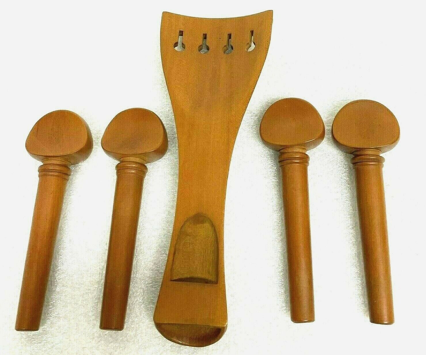 Set Of 4 Boxwood Pegs 1 Boxwood Chinrest 4/4 Violins Musical Graded  Violin Wood Globalwoods 4/4 violin - фотография #2