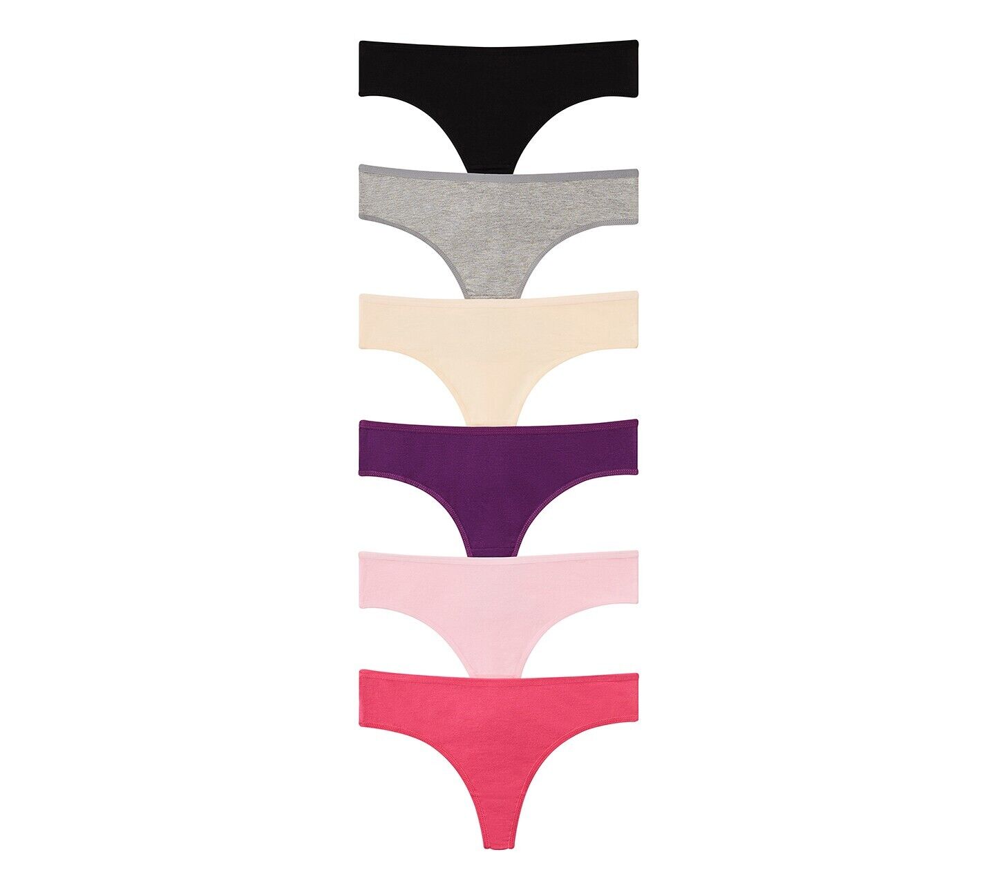 6 Womens Cotton Thongs Yoga Sport Underwear G String Dark Colors Panties Size S Nabtos - фотография #2