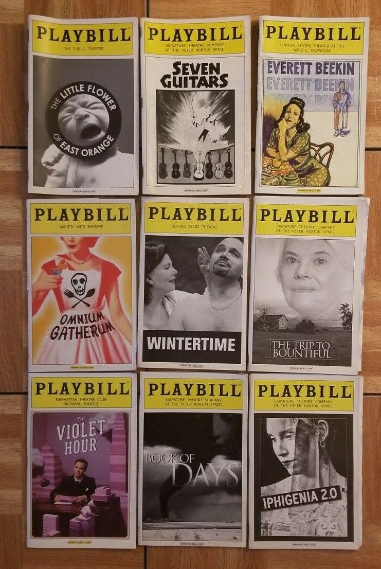 Lot of 9 Off Broadway Playbills: Plays, Theatre/Theater, NYC New York City Drama Без бренда