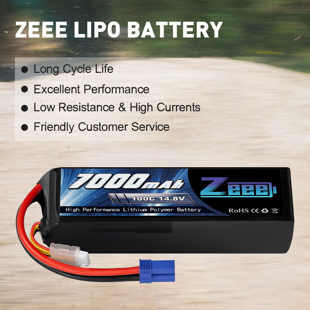 2x Zeee 14.8V 100C 7000mAh 4S Lipo Battery EC5 for RC Car Truck Tank Helicopter ZEEE Does Not Apply - фотография #5