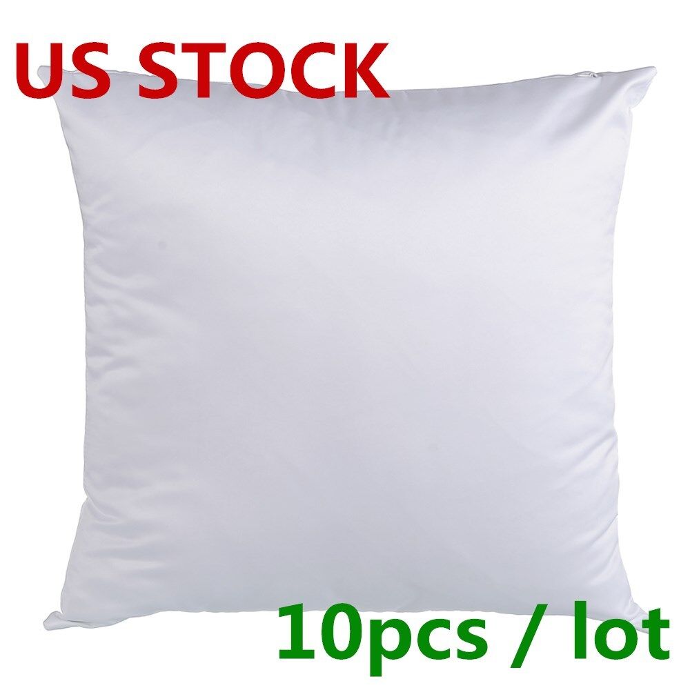 USA 10pcs Plain White Sublimation Blank Pillow Case Fashion for Heat Press Print QOMOLANGMA DB016