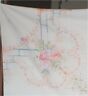 86 X 86 TABLECLOTH HAND EMBROIDERY  FLORAL ROSES GORGEOUS W/ 12 NAPKINS Unbranded
