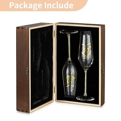  50th Anniversary Champagne Flutes: Set of 2 Crystal Toasting Glasses with Gold Does not apply Does Not Apply - фотография #8