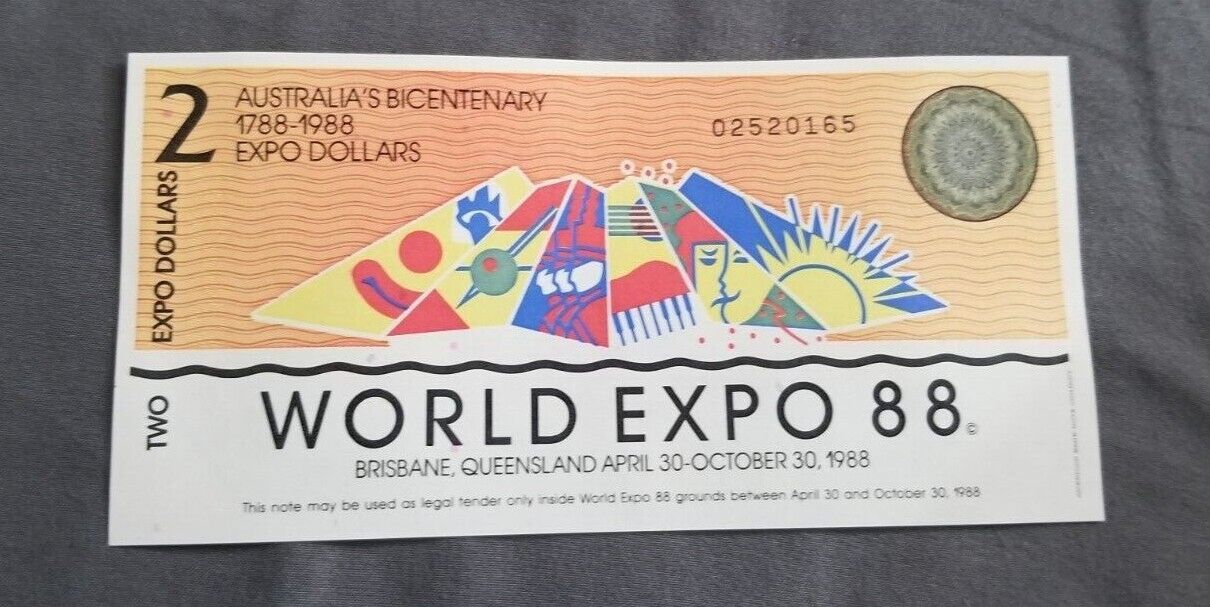 World Expo 1988 Australia $2 Notes Lot of 5 Ephemera Collectible Currency Gift Без бренда - фотография #2