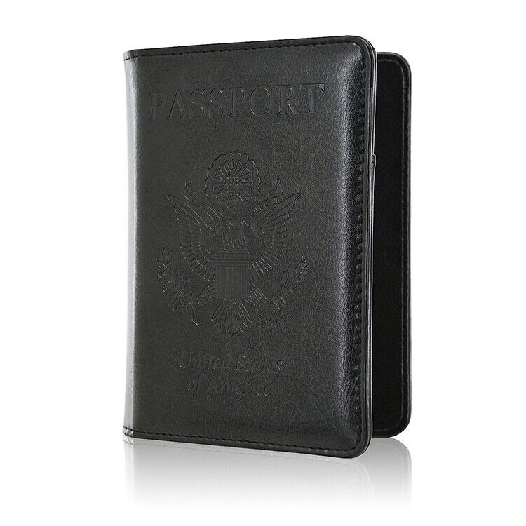 RFID Blocking Leather Passport Holder Case Cover Wallet for Securely Travel Trip Unbranded - фотография #2