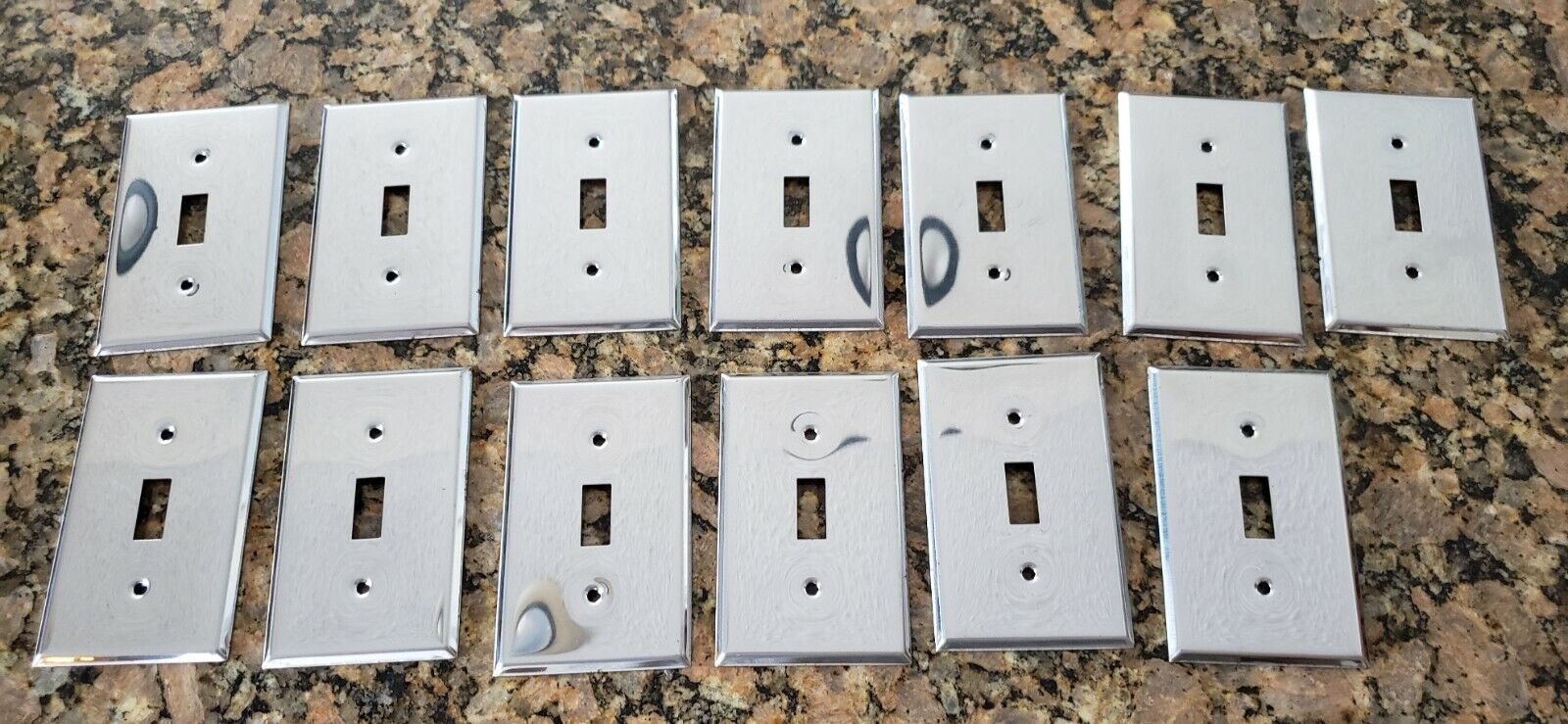 (13) STAINLESS STEEL SINGLE TOGGLE WALL PLATE SILVER Unbranded - фотография #3
