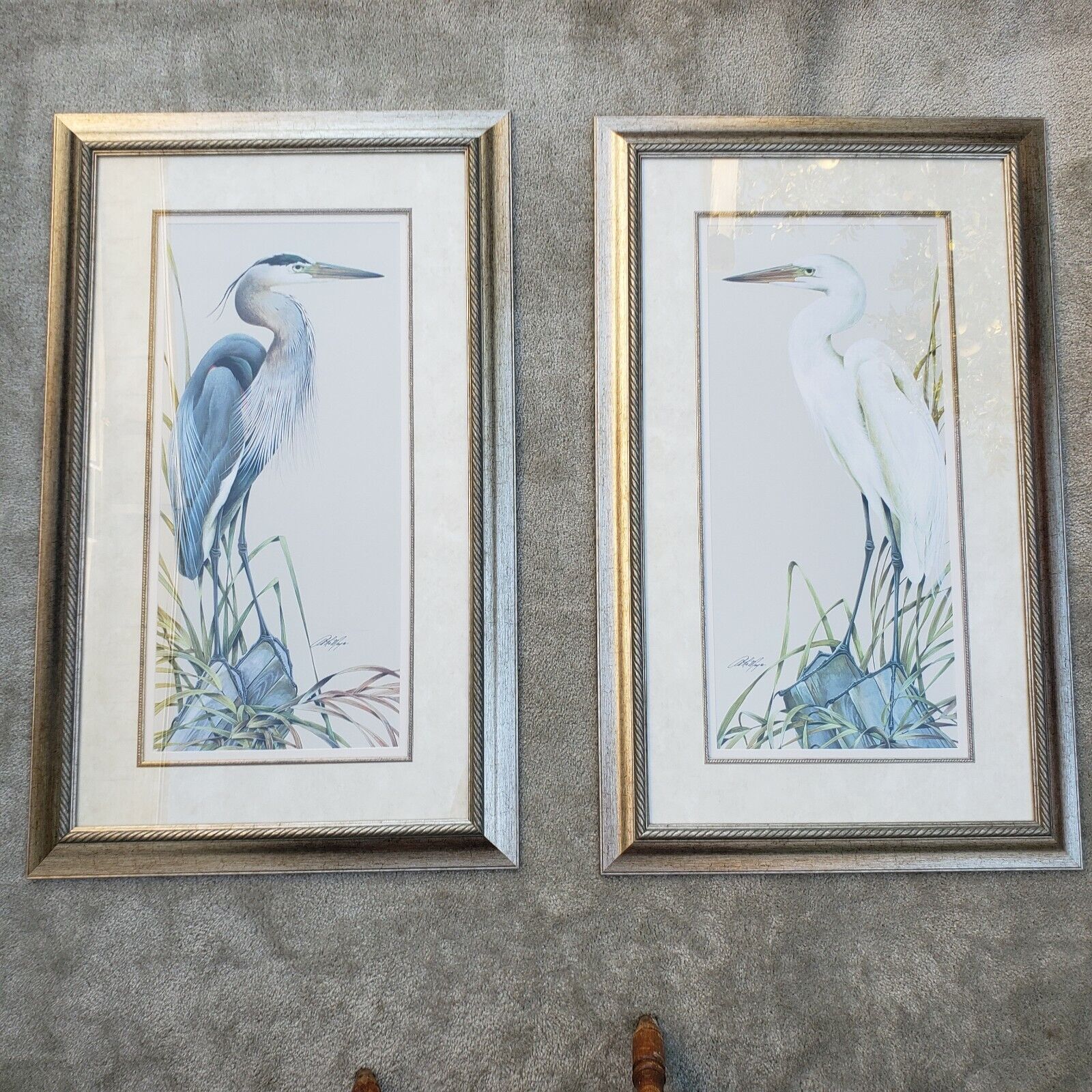 2 Art Lamay Marsh Master & Marsh Beauty Signed Prints Great Blue Heron 27" x 44" Без бренда
