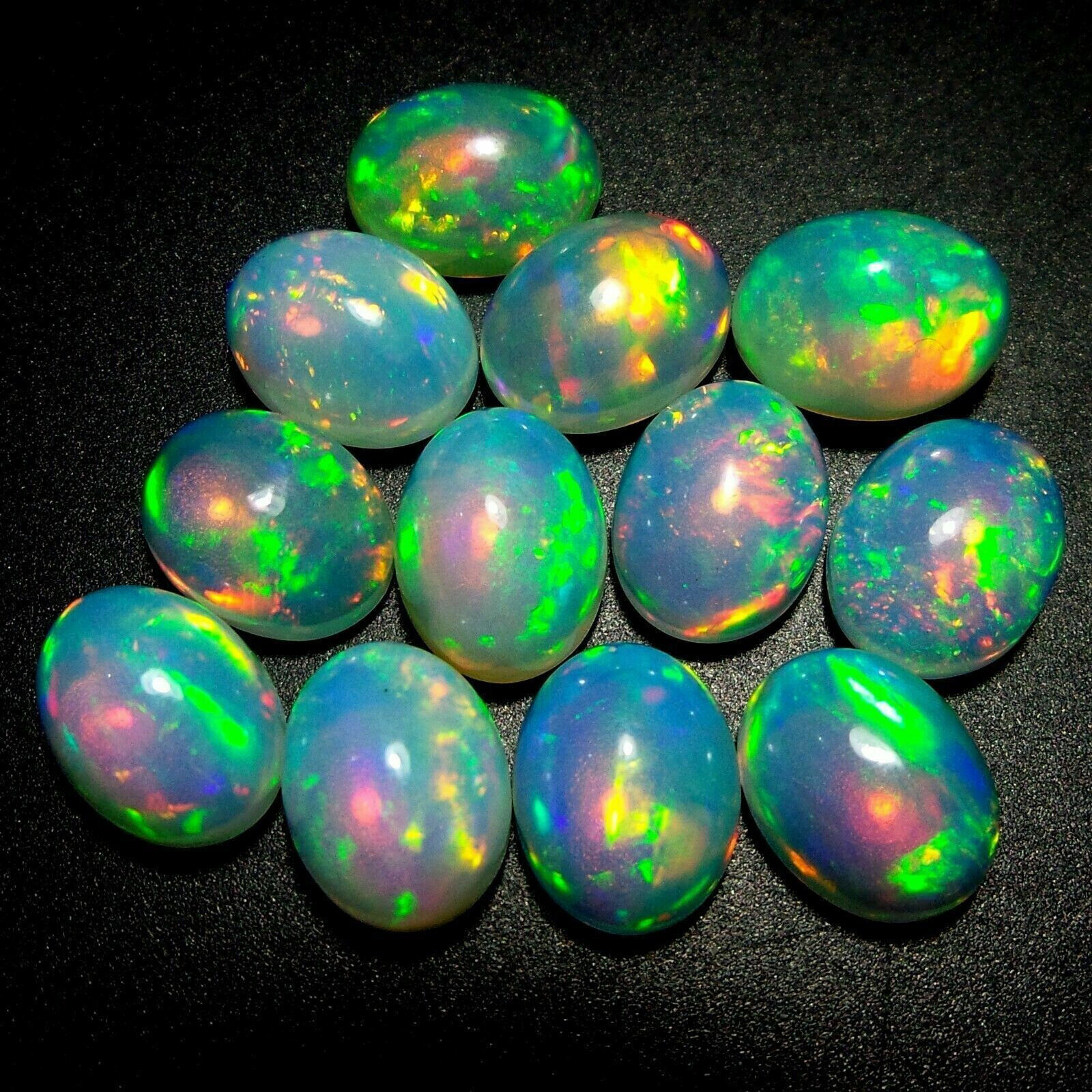 Ethiopian Opal AAA++ Welo Fire Opal Cabochon 7x5 mm 10pcs  Loose Gemstone Gift prime-us-store - фотография #2
