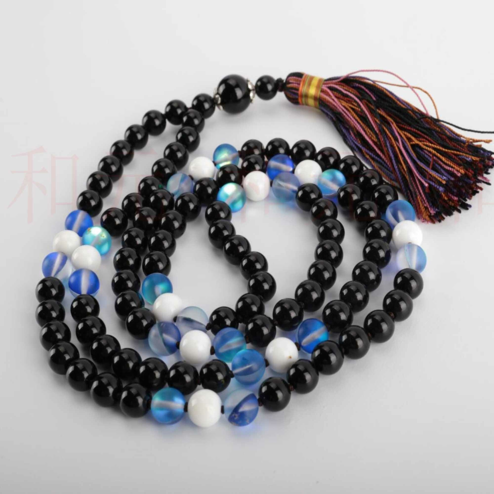 8mm 108 knotted black agate white Tridacna necklace gift Pray Spirituality Bless Unbranded 6