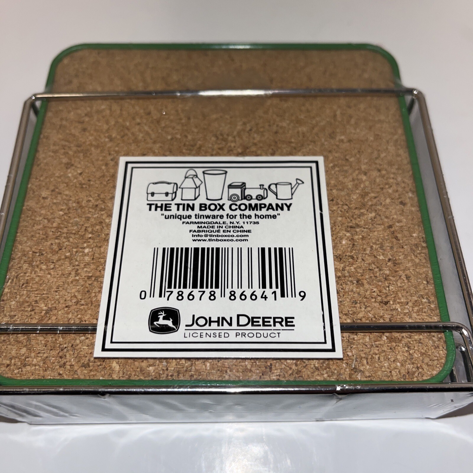 John Deere Coaster 4 pc Set Tin Box Company Farmer Gift Sealed Tractor JOHN DEERE - фотография #3