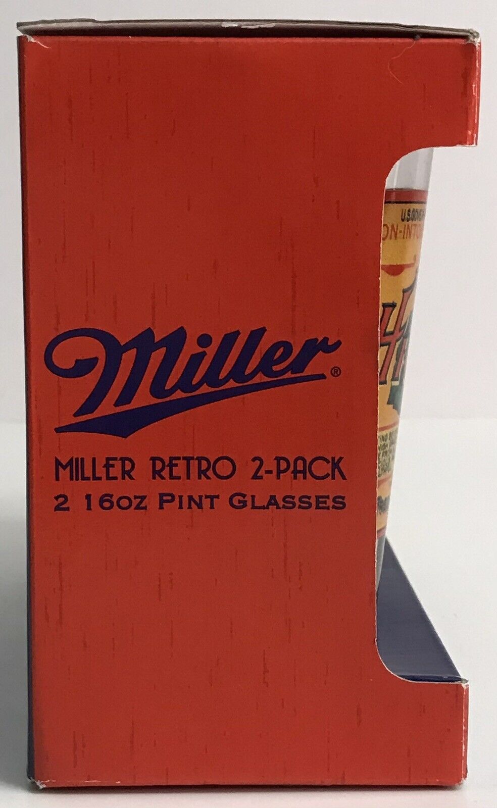 Miller Beer Retro 2 Pack 16oz Pint Glass Set Bar Pub Boelter Brands New Man Cave Miller - фотография #6