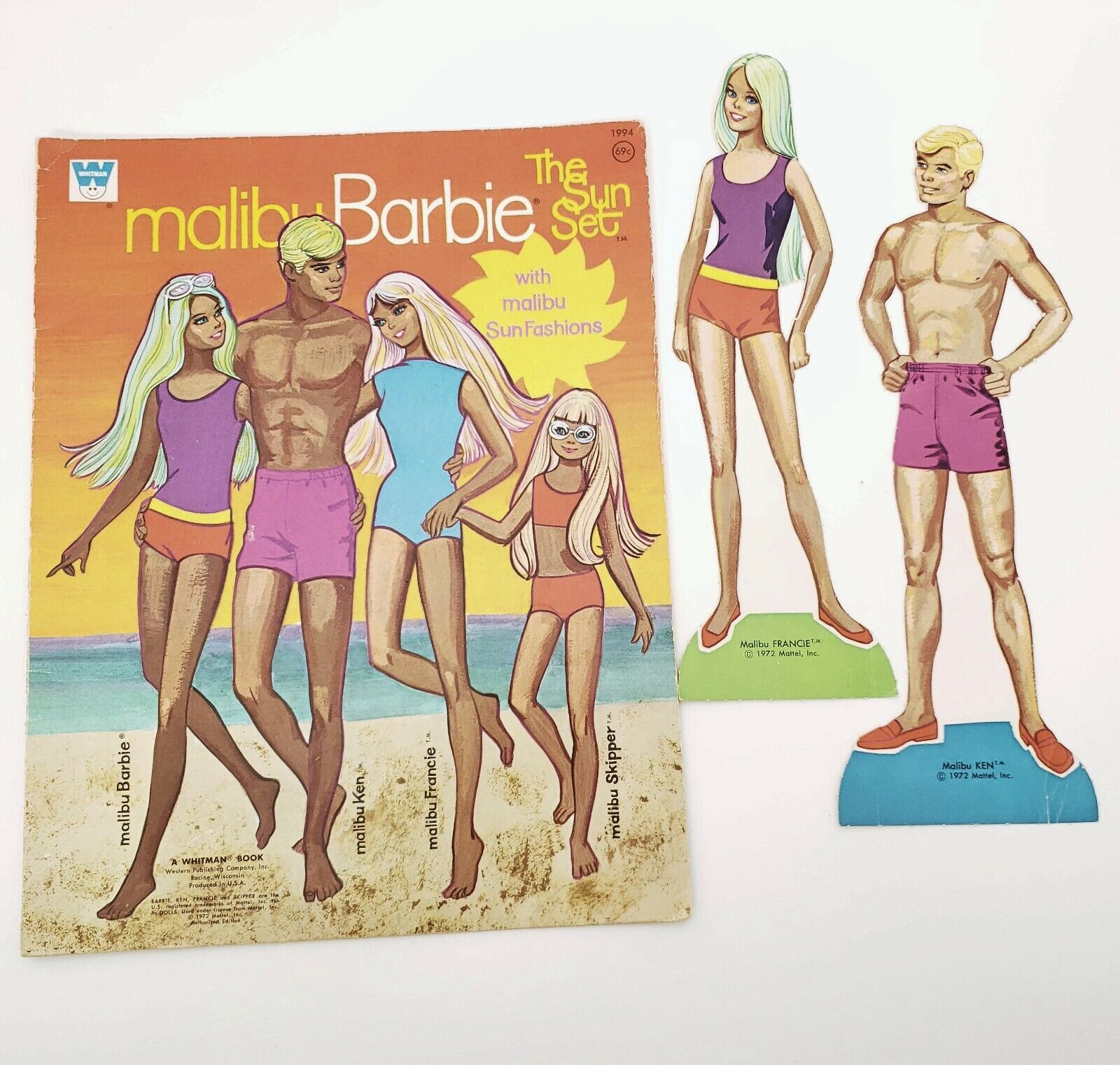 1973 Mattel Whitman Barbie Paper Doll Book Country Camper Malibu Cut Incomplete Whitman 1990 - фотография #7