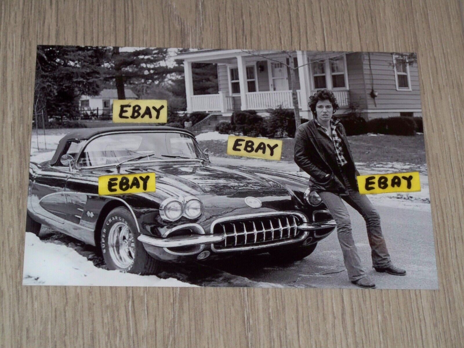 4X6 Vintage Photo Bruce Springsteen Home In New Jersey With His 1960 Corvette Без бренда