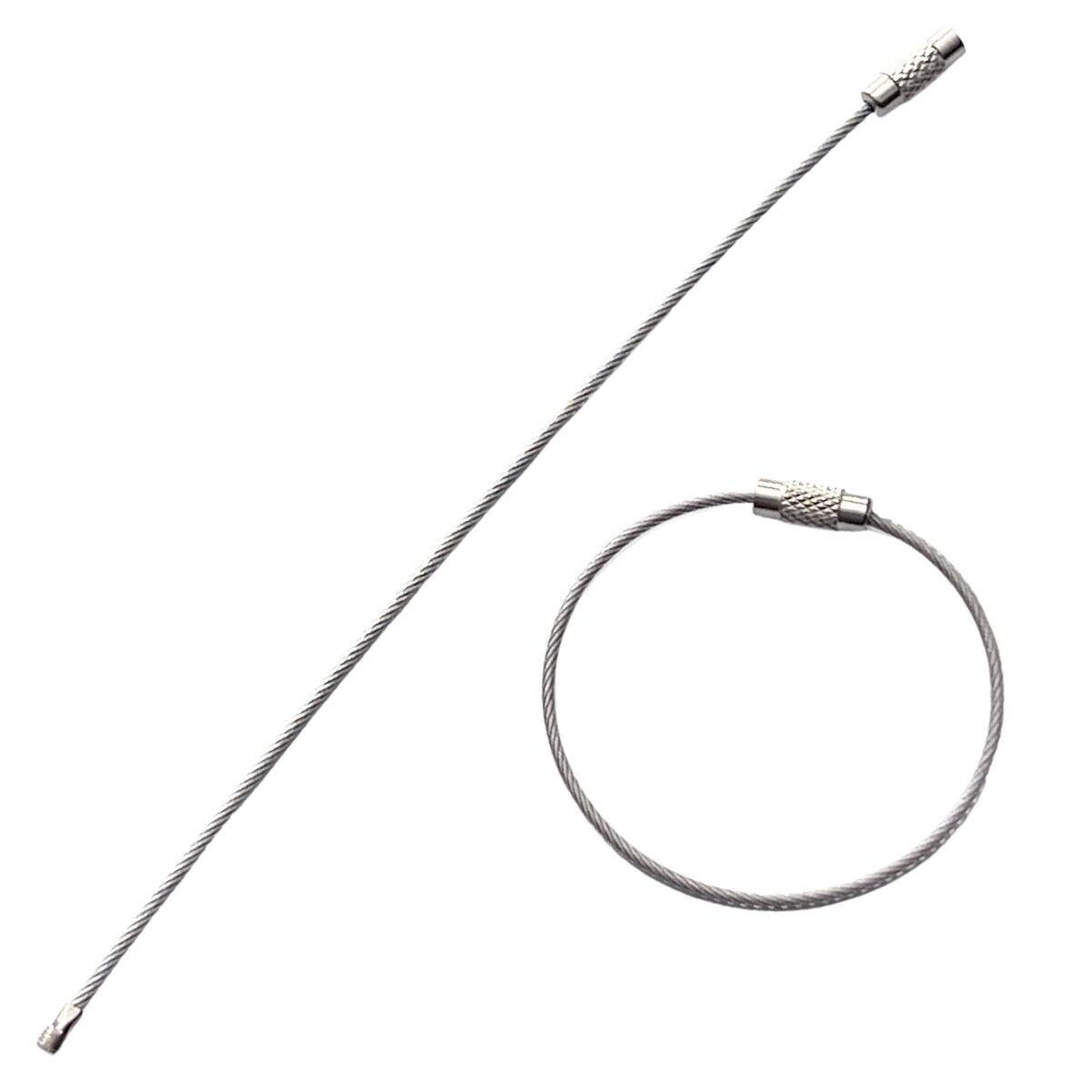 2 Pack - Wire Luggage Loops - Stainless Steel 6" Cable Rings for Bag Tags, Keys Specialist ID SPID-8170 - фотография #3