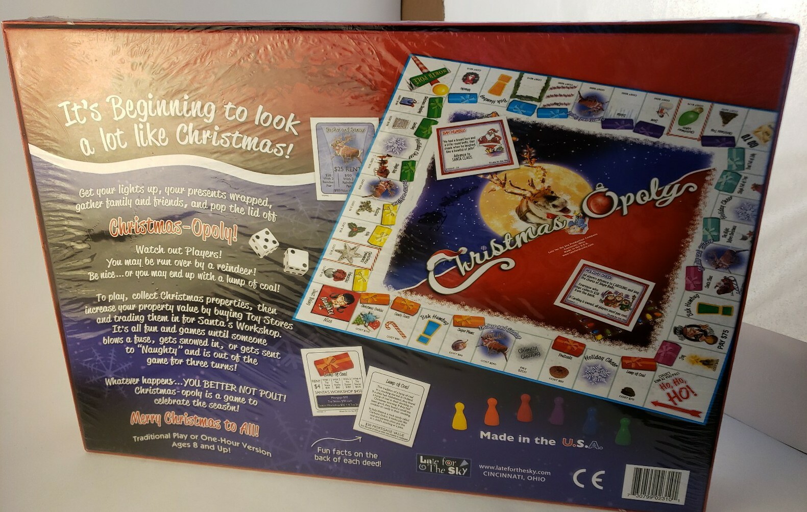 Christmas-Opoly Board Game Christmas Holiday  Theme Monopoly new sealed Late for the Sky - фотография #3