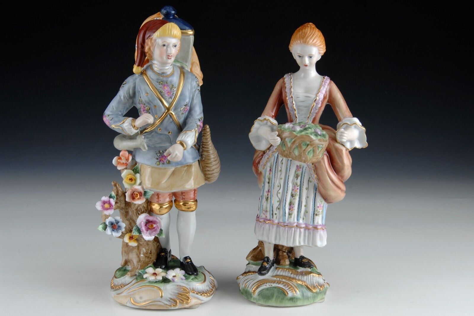 Porcelain figurines. Water bearer and young lady. After models from Sèvres Unbranded