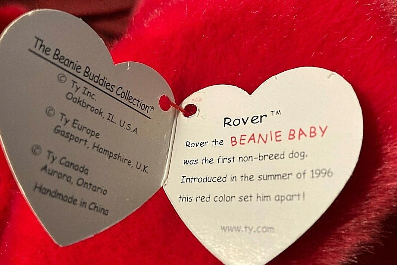 Ty Buddy-Beanie Baby & Jingle Beanie-ROVER the Red Dog-Brand New-Mint w/Mint Tag Ty 4101 - фотография #8