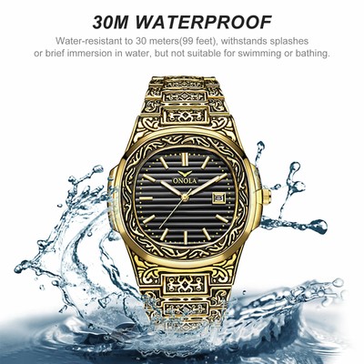 Luxury Retro Men's Quartz Analog Watch Stainless Steel Business Wristwatch Gifts Partsdom ON3808 - фотография #4