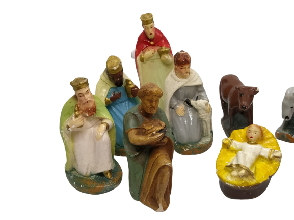 11 peace Antique vintage Nativity Germany jesus mary church Christmas Set Vintag Handmade - фотография #6