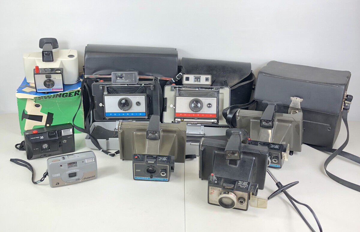 Vintage Polaroid Camera Lot 8 Cameras 3 Cases Polaroid Multiple