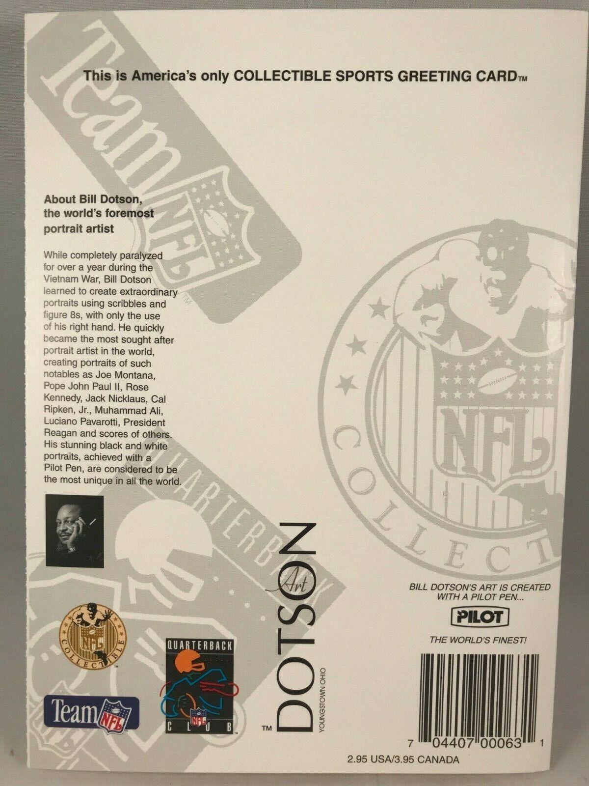 Dotson NFL Limited Edition Quarterback Greeting Card Set COA 1996 New Без бренда - фотография #3