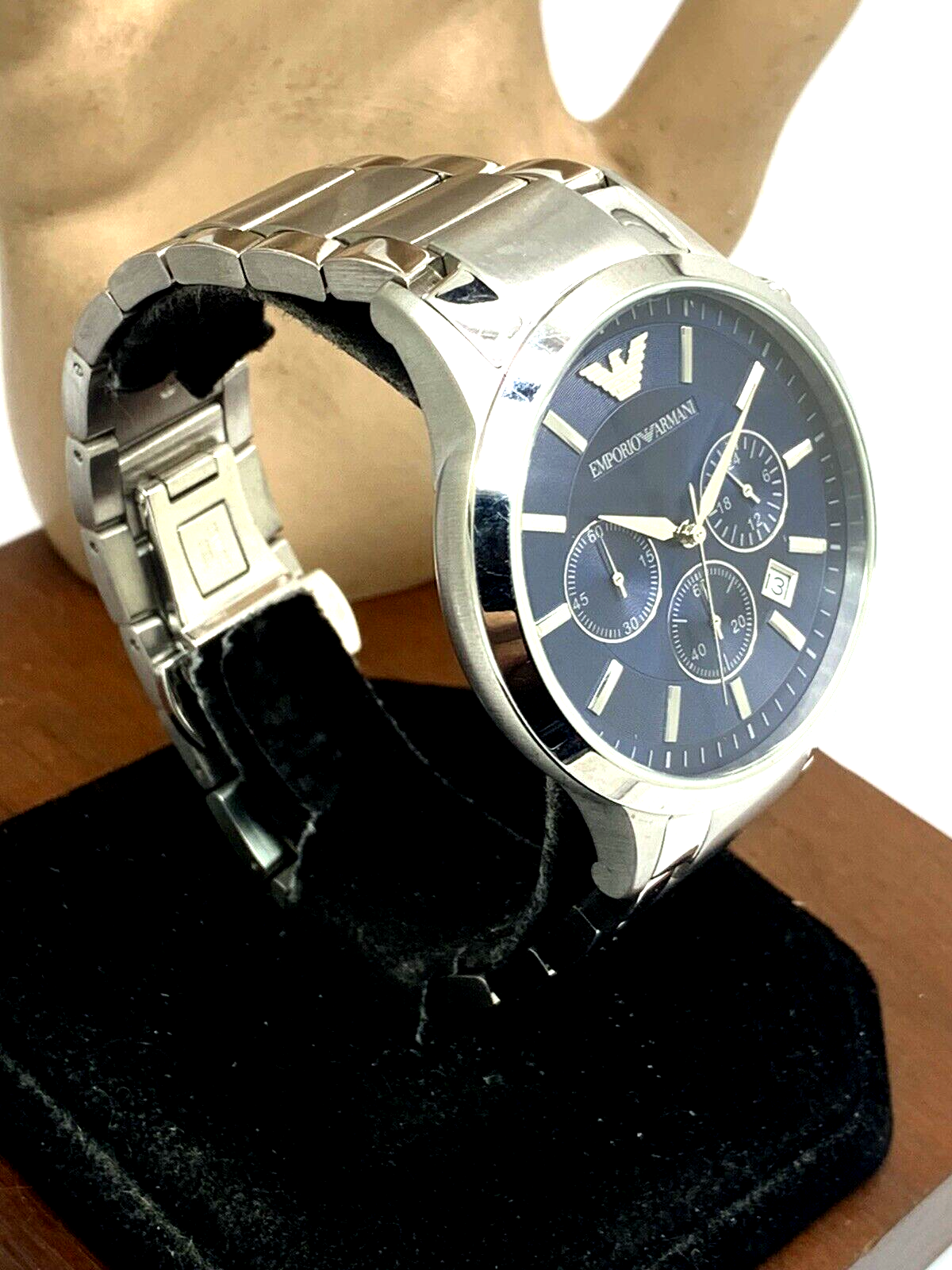 Emporio Armani Men's Watch AR2448 Quartz Chronograph Blue Dial Stainless Steel Emporio Armani AR2448 - фотография #12