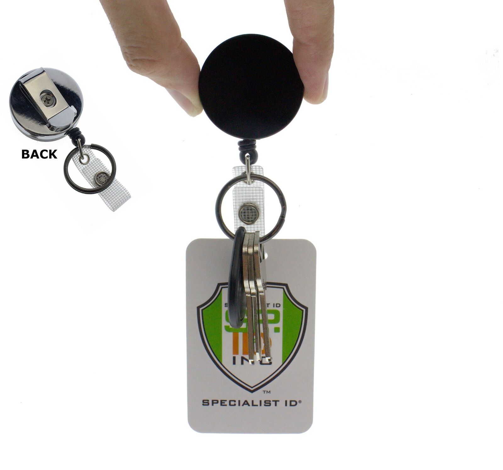 2 Pack - Heavy Duty Badge & Key Reels w/ Belt Clip & Nylon Cord by Specialist ID Specialist ID - фотография #3