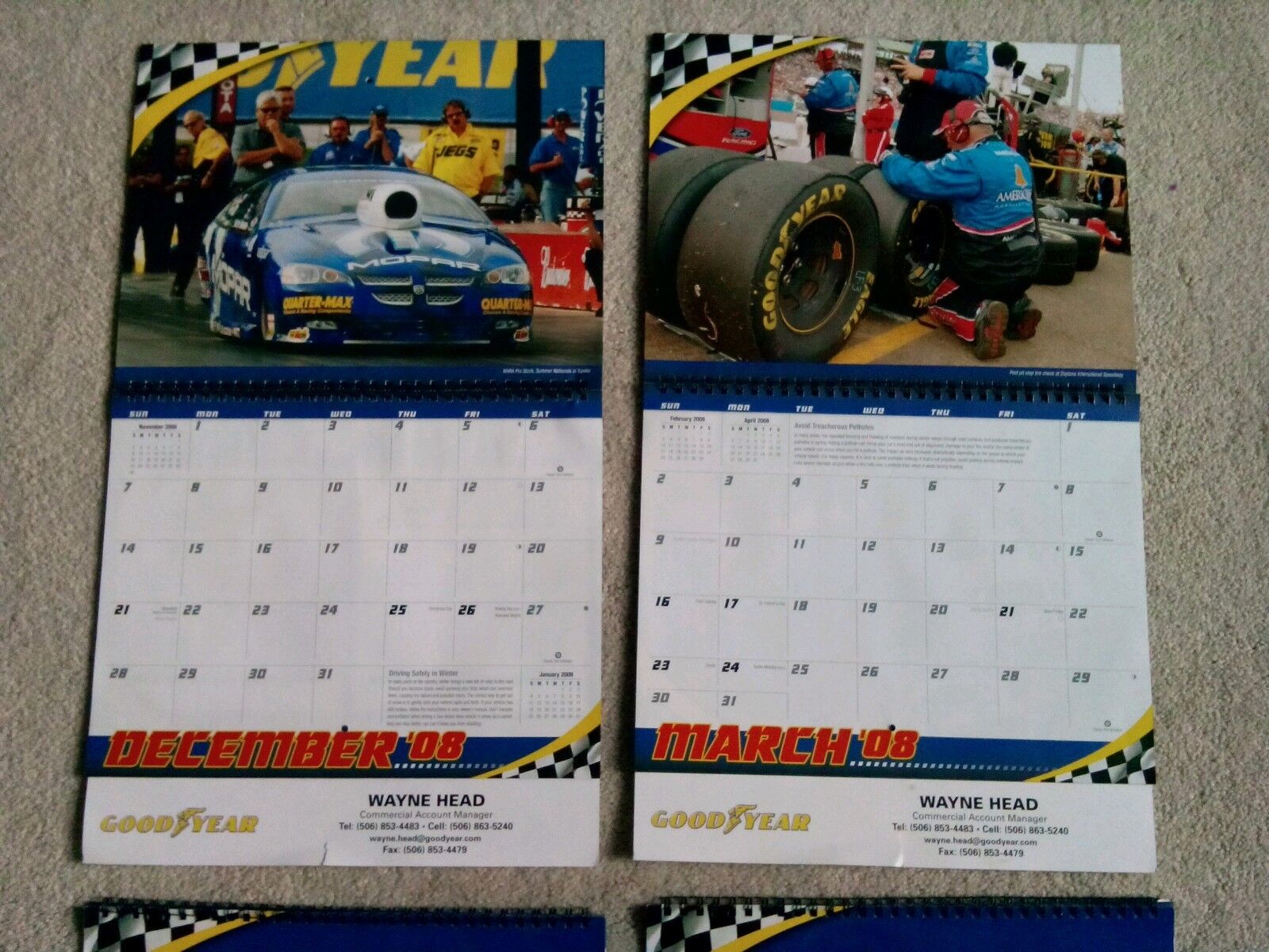 Lot of 7 Vintage Motorsports Calendars (1) 2006, (2) 2007, (4) 2008 Goodyear Goodyear - фотография #8