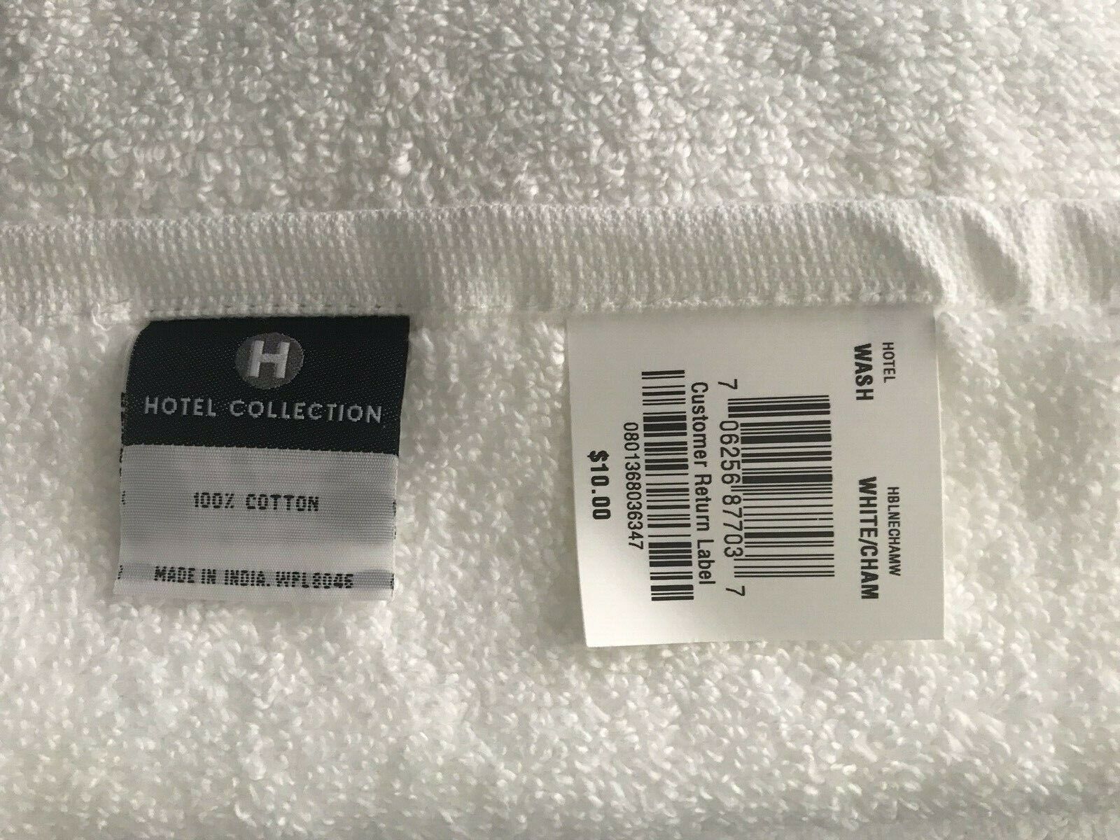Set- Hotel Collection Borderline Hand Towel & Washcloth White/ Champagne Stripes Hotel Collection Borderline - фотография #5