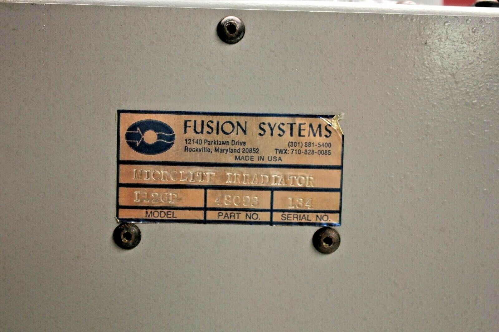 FUSION SYSTEMS MICROLITE IRRADIATOR 1126P W/SHUTTER ASSEMBLY 54262  FUSION SYSTEMS 1126P - фотография #5