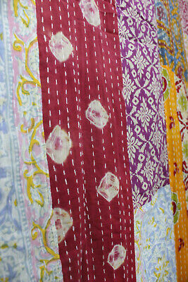 Indian Old Sari Patchwork Curtain Door Drape Boho Decor Cotton Multi Kantha Pair Decor Does Not Apply - фотография #7