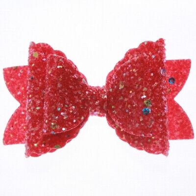 10PCS 8CM Newborn Glitter Leather Hair Bow With Fully Covered NO CLIPS Unbranded - фотография #7