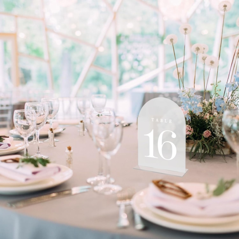 Clear Acrylic Wedding Table Numbers with Stands 11-20 Arch Table Numbers 5x7 ... Does not apply - фотография #6