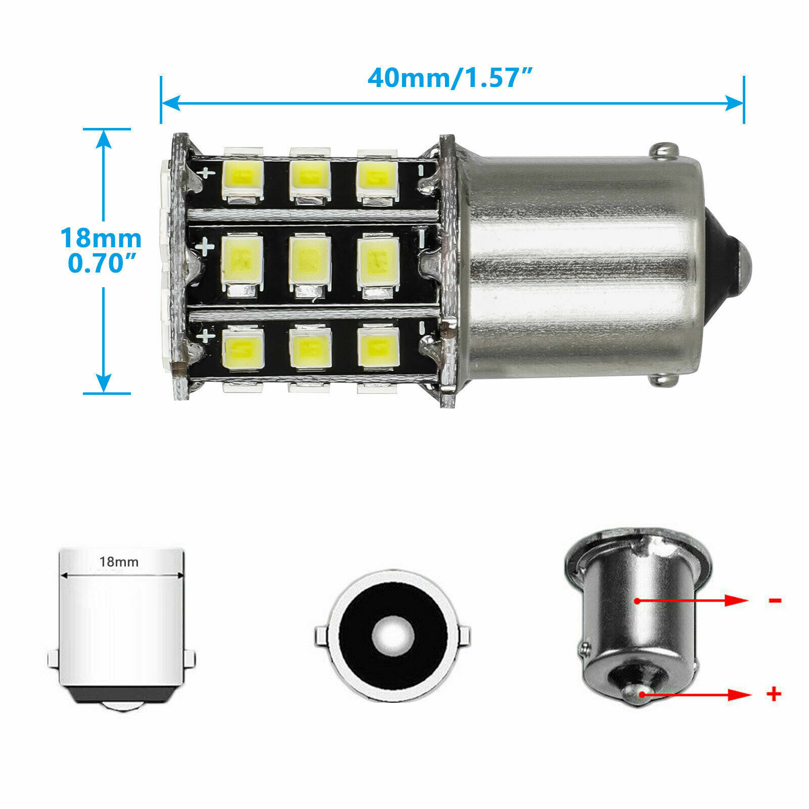 10x Super Bright White 1156 RV Trailer 33-SMD Car LED 1141 Interior Light Bulbs ANYHOW Does Not Apply - фотография #7