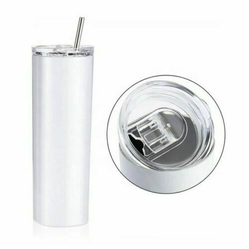 25pcs White Sublimation Blank 20oz Skinny Straight Tumbler Double Wall Insulated Unbranded does not apply