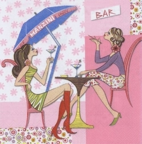IHR Audrey's rose Girls Night 3-Ply Cocktail Beverage Napkins 40-ct Ideal Home Range C403850