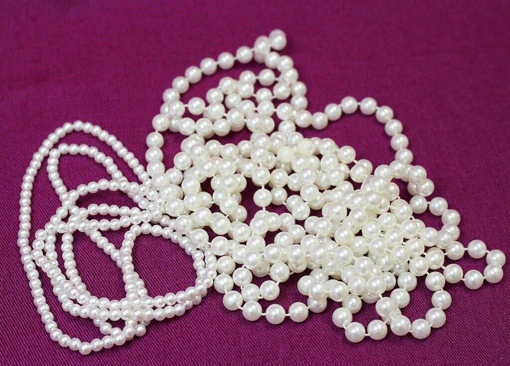 Bulk Lot 2 Faux Pearl Necklaces Craft Market Stall Dress Up Decorations VG 0321  Unbranded - фотография #9
