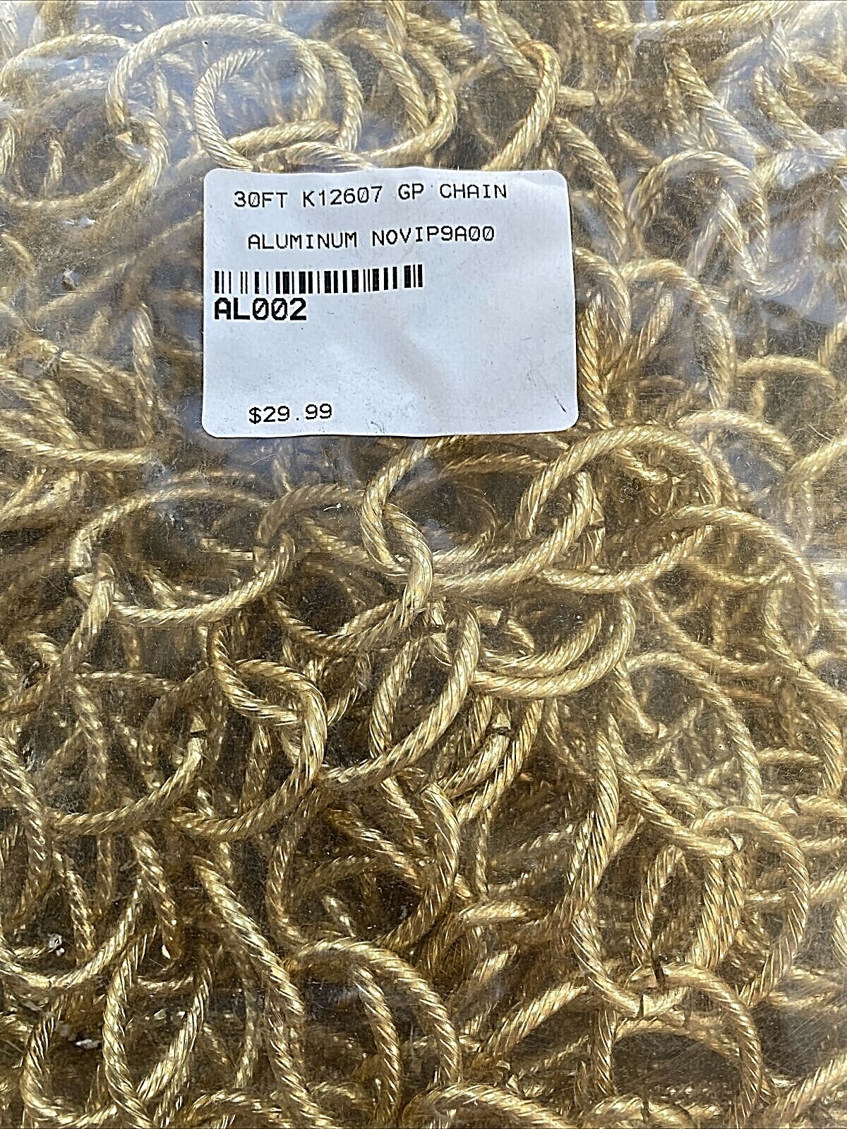 30' Gold Plate Aluminum 20mm x 26 Oval Rope Link Chain B46A Unbranded